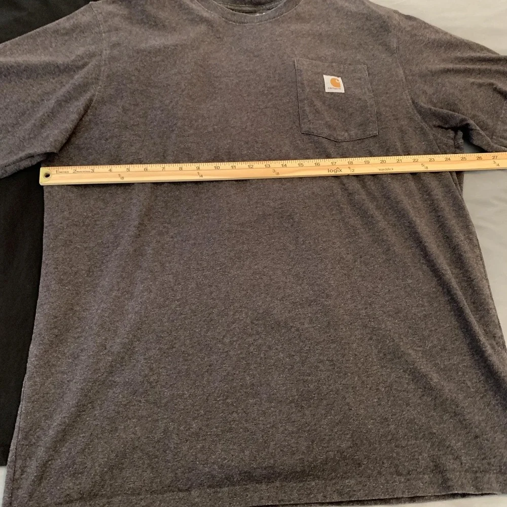 Carhartt Shirt Lot Of 3 Mens XLT Gray Black Pocket Workwear K87 Tagless Tee - Picture 10 of 16